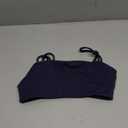 LASLULU Womens Adjustable Spaghetti Straps Sports Bra Square Neck Wireless Padded Workout Yoga Crop Tops (Small, Navy Blue)