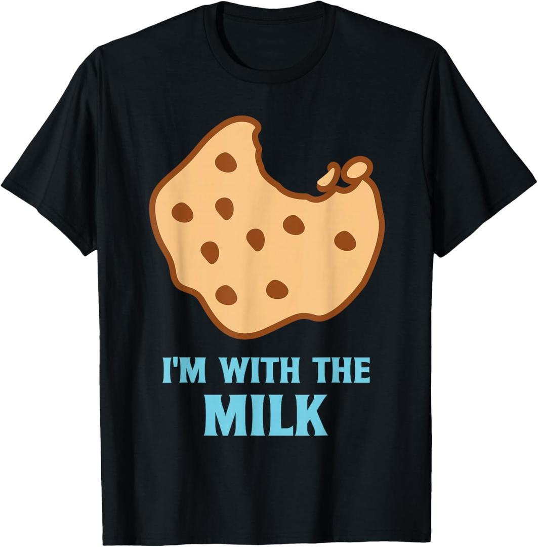I'm with The Milk and Cookie Matching Couples Best Friends T-Shirt M