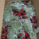 Winlyn 6 Pcs Snowy Artificial Cedar Picks with Red Berries Frosted Faux Cedar Sprays Christmas Cedar Greenery Branches Stems for Christmas Tree Wreath Floral Arrangement Vase Winter Holiday Dcor