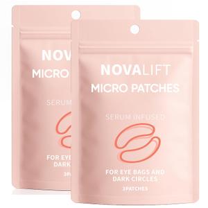 Micro Eye Patches, Serum-Infused Under Eye for Puffy Eyes and Dark Circles (6 Count (Pack of 2))