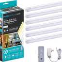 PureOptics LED Works with Alexa Smart Under Cabinet Lighting Kit, Adjustable LEDs, (6) 9" Bars, White
