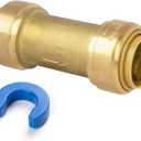 JUWO 3/4" Push to Connect Check Valve for PEX, Copper, CPVC Pipe, Brass Plumbing Fitting with Upgraded Stiffener (1 Pack)