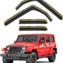 in-Channel Window Rain Guards Fit for Jeep Wrangler JK 2007-2018 Extra Durable Window Visors Window Deflectors Vent Visors Vent Shades Car Accessories-4 pcs