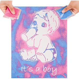 GDLYXJ Gender Reveal Art Painting Set; Creative Baby Reveal Game Props; Memorable Party Favors (boy)