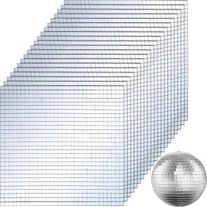 SOUJOY 36000 Pieces Mirror Mosaic Tiles, 5 x 5 mm Self Adhesive Mirror Stickers, Real Glass Mini Square Mirrors, Disco Ball Stickers for Crafts DIY Home Decorations