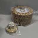 Rattan Ceiling Light, 1 Light Bohemian Modern Woven Flush Mount Ceiling Light, Boho Light Fixture for Bedroom Living Room Dining Room, Gold Finish