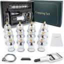 Cupping Kit for Massage Therapy - 16 Cups Professional Massage Cups Set with Manual Pump, Vacuum Cupping Therapy Set for Cellulite Reduction Muscle Pain Relief