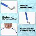4Pcs Pool Skimmer Basket Handle Replacement Stainless Steel Handles Pool Filter Basket Handle Universal Swimming Pool Skimmer Basket Handle for Inground&Above Ground Automatic Pool Skimmers,Blue