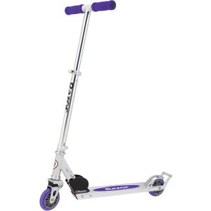 Razor A2 Kick Scooter for Kids  Wheelie Bar, Foldable, Lightweight, Front Vibration Reducing System, Adjustable Height Handlebars (Purple)