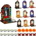 Dia De Los Muertos Decorations Picture Frames, Day of The Dead Altar with Candle, Marigold, Artificial Monarch Butterfly, Dia De Los Muertos Altar Kit Mini Sugar Skull Style Ofrenda Decorations