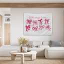 AQYIP Coquette Pink Bow Christian Tapestry Wall Hanging, God Says I Am Inspirational Bible Verse Tapestry Decorative, Pink Girly Christian Wall Decor for Room, 50x60 Inch