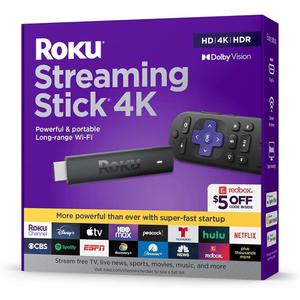 Roku Streaming Stick 4K Streaming Device 4K/HDR/Dolby Vision with Voice Remote and TV Controls