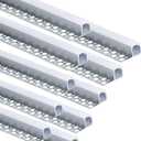 Besseto Plaster-in LED Channel 10 Pack 6.6FT/2 Meter Trim Edge Tile LED Strip Aluminum Channel, Trimless Recessed Drywall Aluminum LED Profile with Milky Diffuser and End Caps