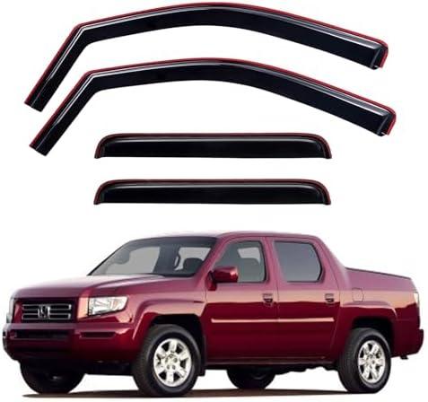 In-Channel Window Visors Rain Guards Shield for 2006-2014 Honda Ridgeline, Window Vent Wind Deflectors Visors Shades for 06-14 Ridgeline--missing one piece