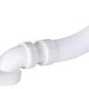 Flexible Freestanding Tub Drain Kit - Low Profile Flat P Trap for Bathtub Shower Drain Pipe - 1 1/2 inch Diameter