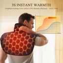 Neck and Shoulder Heating Pad: 2X Graphene Extra Hot Max 160 for Faster Deeper Pain Relief - 4H Auto Shut Off for Home Office Use - Machine Washable - Gifts for Dad Grandpa Husband