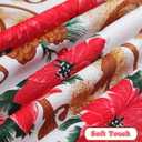 SASTYBALE Christmas Tablecloth Rectangle, Jacquard Fabric Christmas Table Cloth with Poinsettia Flowers, Spillproof Table Cover for Winter Holiday Dinner Decor (Rectangle, 60" x 84")