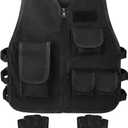 SATINIOR Tactical Vest Army Combat Vest Outdoor with Half Finger Fingerless Short Gloves Breathable (Kid Size, Cool Style)
