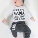 TUEMOS Newborn Infant Baby Boy Clothes Letter Print Romper Pants Set Hat 3PC Outfits Set (Preemie, White02)