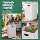 40 Gallon Disposable Cardboard Trash Cans (10 Pack), Extra Strong Corrugated Garbage and Recycling Containers with 20 Liners, White Pop Up Trash Bins with Handles for Outdoor Party, Festival, Concert