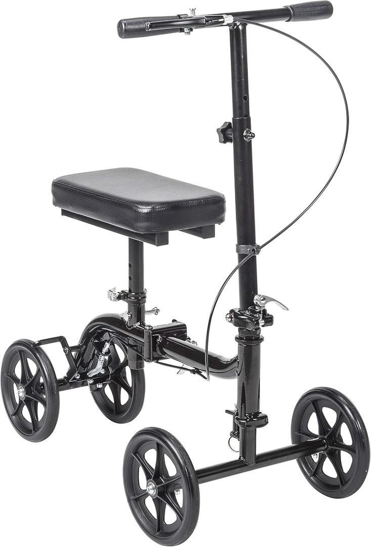 Drive Medical Steerable Folding Knee Scooter & Leg Scooter, Black