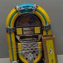 Arkrocket Athena Mini Jukebox/Tabletop CD Player/Bluetooth Speaker/Radio/USB and SD Card Player with Retro LED Lighting System (Yellow Green)