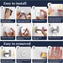 Suction Cup Hooks for Shower, Towel Hook for Bathroom Wall, 2 Pack No-Drill Wall Hanger for Kitchen, Glass, Mirror, Tile to Hang Robes, Loofah(Silver)