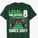 8th Birthday Boy Level 8 Gamer 8 Year Video Game Party T-Shirt size M
