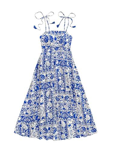 Floerns Women's Tribal Tie Shoulder Cami Dress Sleeveless Boho Flared Long Dresses Blue Multi Medium, One Size  Floerns Women's Tribal Tie Shoulder Cami Dress Sleeveless Boho Flared Long Dresses Blue Multi Medium, One Size