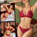 Avidlove Lingerie Set for Women Bra and Panty Set Halter Lace Lingerie 2 Piece Set (XXL)