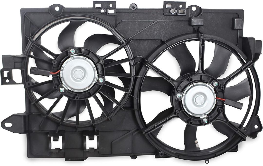 BOXI 621-052 Dual Radiator Cooling Fan Assembly Fit for 2006 2007 2008 for Chevy Equinox for Pontiac Torrent (Replace 19129813 1581578 FA70436)