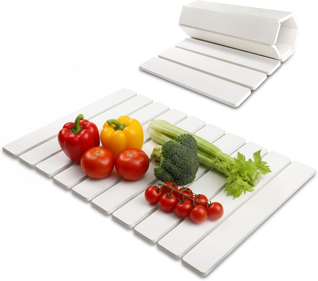 Large Stone Dish Drying Mat for Kitchen Counter, 24"16" Collapsible Quick Drying Dish Mat, Eco-friendly, Ultra Absorbent Diatomaceous Earth Mats for Dishes Cookware Cups, Match Any Countertop