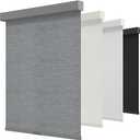 GENIMO 100% Blackout Roller Window Shades, Window Blinds Cordless with Thermal Insulated, UV Protection Fabric, Mini French Door Blinds for Home, Bedroom, Office, Grey, 36" W X 72" H