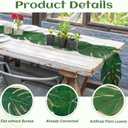 AerWo 2Pcs Artificial Palm Leaves Green Table Runner, Summer Tropical Leaf Table Runners 72 inches Long for Wedding Moana Jungle Safari Tropical Hawaiian Luau Party Decorations