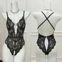 Avidlove Sexy Lingerie for Women Lace Teddy Lingerie One Piece Lingerie Bodysuit (Black, L)