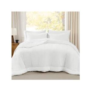 Full Size Comforter Sets - Bedding Sets Full, Bed in a Bag White Bed Sets with Comforter, Sheets, Pillowcases & Shams, Adult & Kids Bedding, 54"x75"x18"
