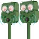 Deer Repellent Devices Solar Ultrasonic Animal Repeller Outdoor Deer Deterrent Devices & Animal Deterrent Devices Ultrasonic Animal Repellent (2 Pack)
