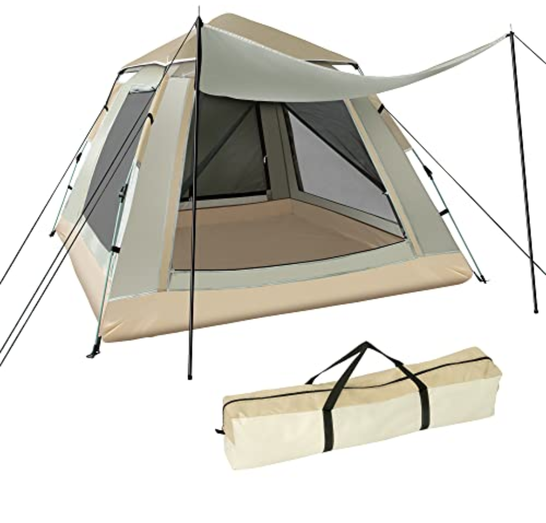 Instant Pop Up Tents for Camping, 3-4 Person Camping Tent Waterproof with Sunshade, Easy Setup Automatic Hydraulic ，Portable Lightweight Great for Backpacking, Trip, Hiking, Outing