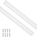 PATIKIL 20 x 2 Inch Door Air Vent Cover, 2 Pcs Heavy Duty Aluminum Grille Ventilation Cover Louvered with Mounting Screws for Cabinet Wardrobe Door, White