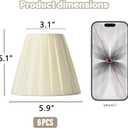 Chandelier Lamp Shades Set of 6 Clip-On,Beige Pleated Small Empire Lamp Shades for E12 Candelabra BulbsLight Covers for Chandeliers, Wall Sconces, Table Lamps