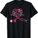 Medical Assistant Pink Stethoscope Heart Pink Breast Cancer T-Shirt, Large