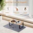 Upgraded Elevated Cat Bowls with Food Mat,15Tilted Stand Anti Vomiting Raised Cat Dishes for Food and Water,2 Stainless Steel Bowls for Cats and Puppy