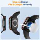 2 x 4 Pack Luxury Bumper Case for Apple Watch Series 7, Hard PC Protector 41mm iWatch Cover Frame Smartwatch Accessories (Black*2+White*2)