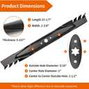XT1 46 Mower Blades 942-04290-X for Cub-Cad et 46" XT1 XT2 LT46 LX46 LTX1046 LTX1045, 2 Pack Mulching Blades Replace for 942-04244A 742-04290-X 942-04290 742-04244