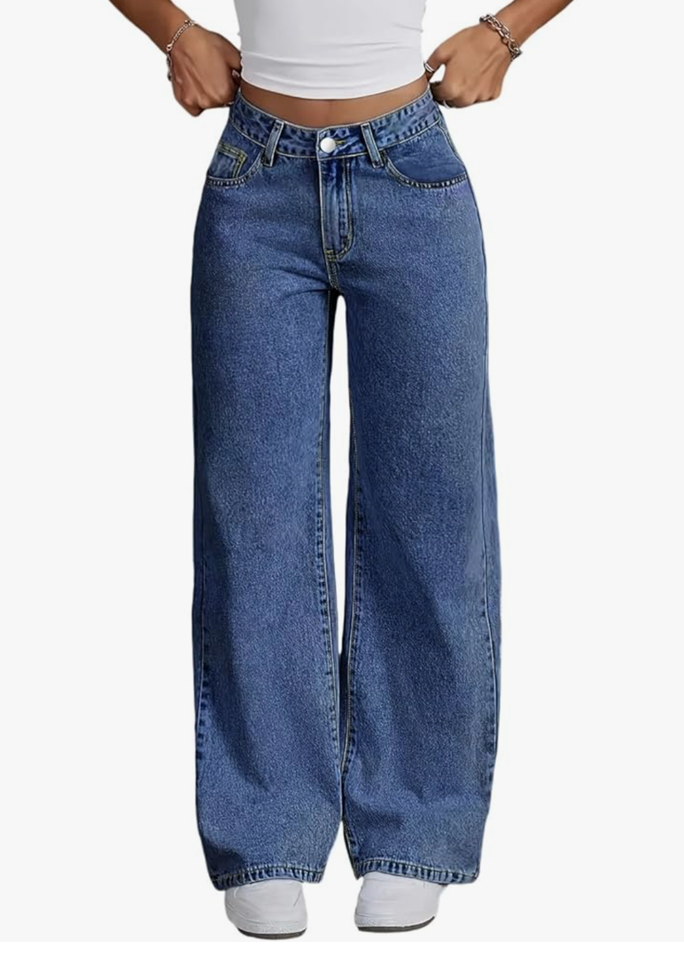 Jeans for Women Plus Size Straight Leg Jeans High Rise Sidefeel Jean for Women Cargo Jean Wide Leg Pants, Size 14