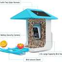 2.5K Smart Bird Feeder with Camera, 5GHz &2.4GHz Birds Watching Camera with AI Identify Bird Species, Outdoor Birds Feeder House with Solar Panel for BirdLovers (Blue)