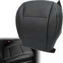 Priprilod Leather Perforated Driver Side Bottom Replacement Seat Cover Black with White Stitching Compatible with Subaru Outback, Limited, Premium, Touring, Base, 2.5i, 3.6R 2015 2016 2017 2018 2019