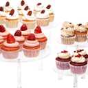 Juvale 4-Piece Round Acrylic Cake Stand Set - Versatile Dessert Display - Customizable Multi-Tier Buffet Risers - Easy-Store Stackable Acrylic Cupcake Stand - 6 in, 8 in, 10 in & 12 in, Clear