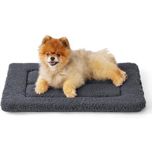Bedsure Washable Dog Crate Bed for Small Dogs, Soft Foam Floor Pet Mat, Versatile Lightweight Pet Crate Pad for Cages (24x18 in, Grey)