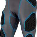 CHAMPRO Bull Rush 7-Pad Girdle, Charcoal , Black Inset, Youth Large